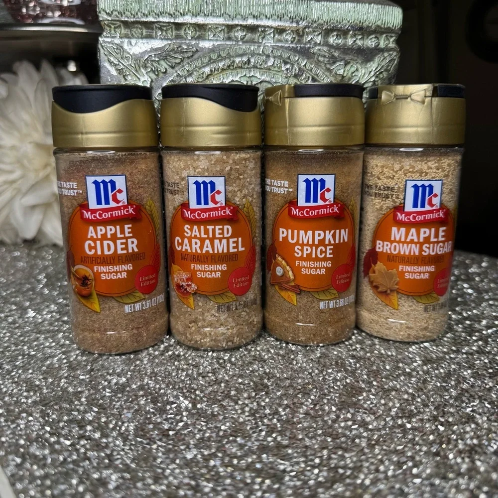 McCormick Finishing Sugar Fall Set Apple Caramel Pumpkin Spice Maple NWT